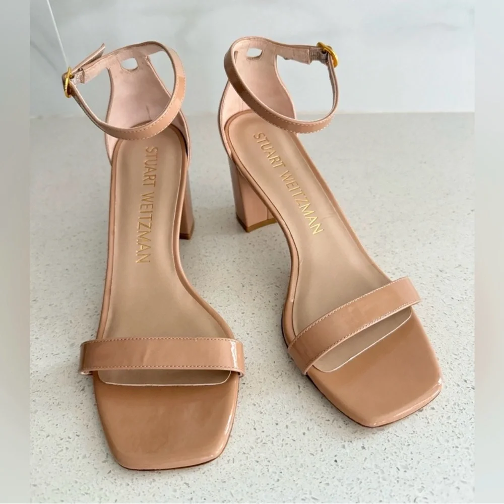 Stuart Weitzman Nude Ankle Strap Heels - Picture 5 of 6